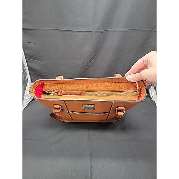 Dooney And Bourke Pebble Leather Lexington Shopper Bag Caramel 13x10x4 - Picture 7 of 14